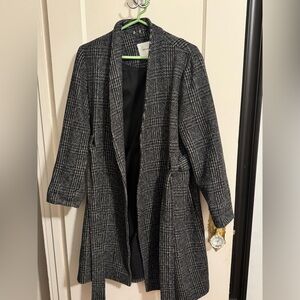 Amour Vert Check Wool Coat size S